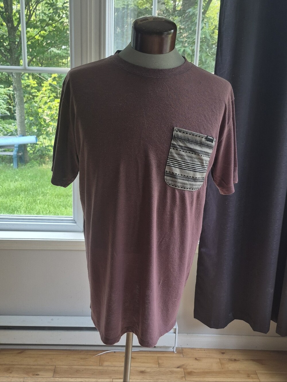 O'Neill Men's Short Sleeve Pocket Tee - Plum with Patterned Pocket